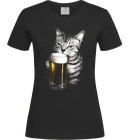 Женская футболка Кіт з пивом