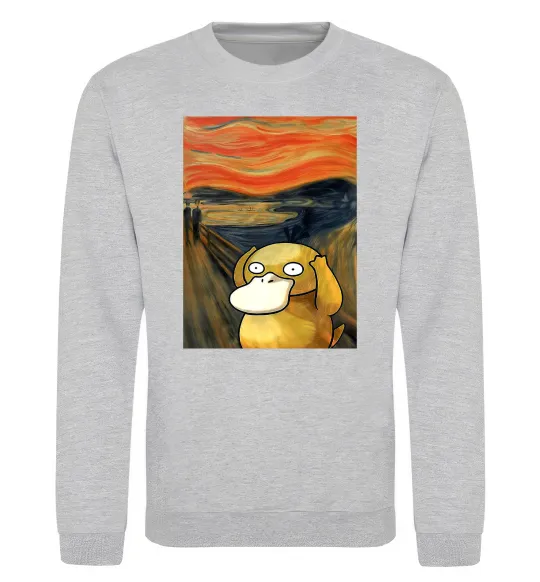 Свитшот Psyduck scream Серый меланж фото