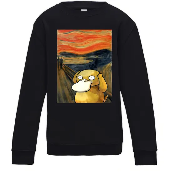 Дитячий світшот Psyduck scream Чорний фото