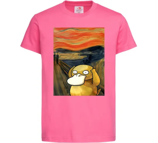 Дитяча футболка Psyduck scream Яскраво-рожевий фото