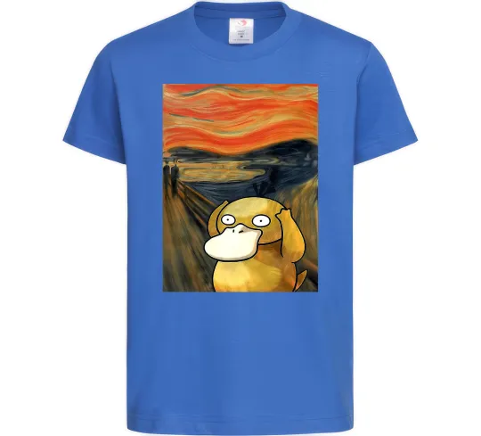 Дитяча футболка Psyduck scream Яскраво-синій фото