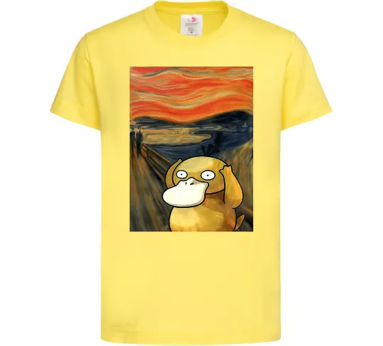 Дитяча футболка Psyduck scream Лимонний фото