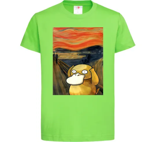 Дитяча футболка Psyduck scream Лаймовий фото