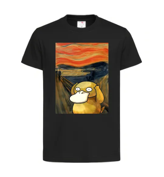 Дитяча футболка Psyduck scream Чорний фото