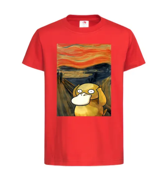 Дитяча футболка Psyduck scream Червоний фото