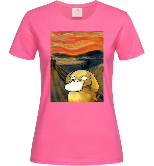 Женская футболка Psyduck scream Ярко-розовый фото
