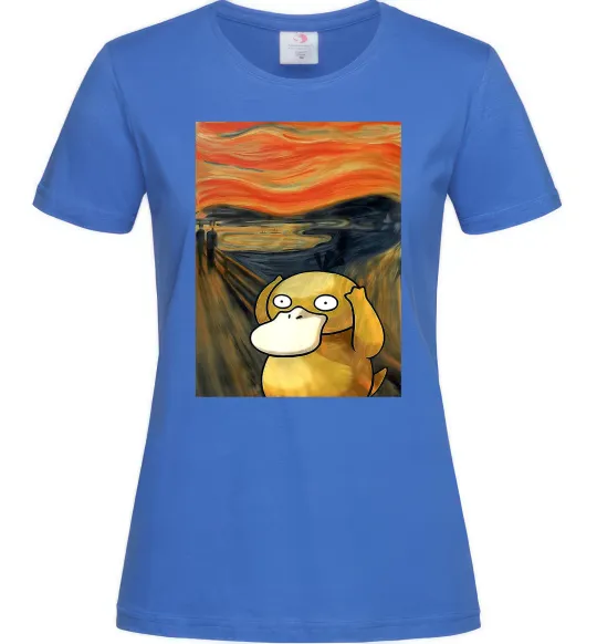 Женская футболка Psyduck scream Ярко-синий фото