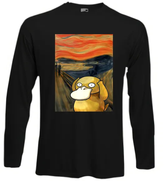 Лонгслив Psyduck scream Черный фото