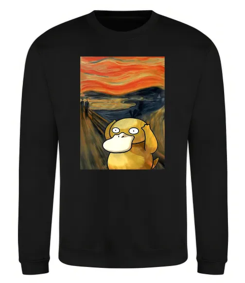 Свитшот Psyduck scream Черный фото
