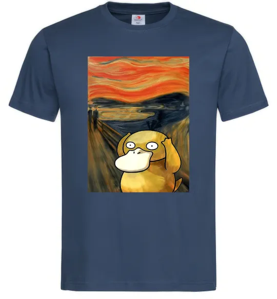 Мужская футболка Psyduck scream Темно-синий фото