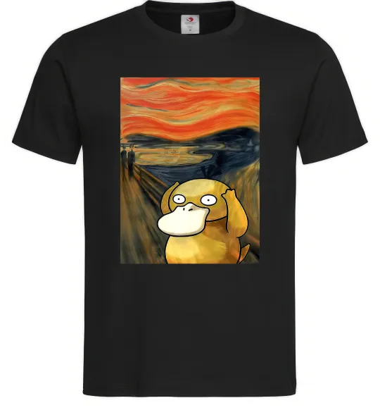 Мужская футболка Psyduck scream Черный фото
