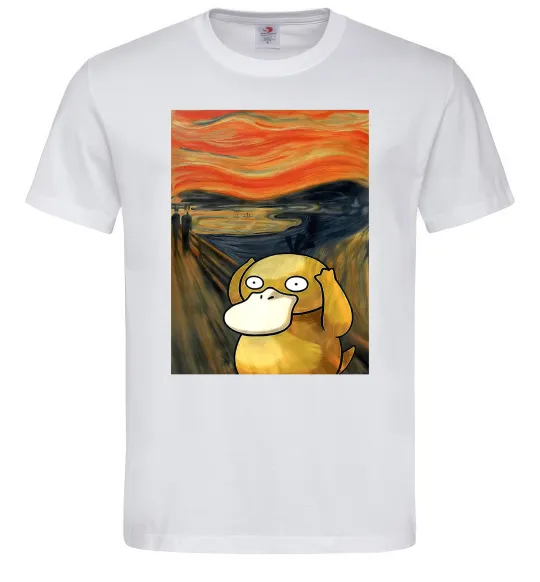 Мужская футболка Psyduck scream Белый фото