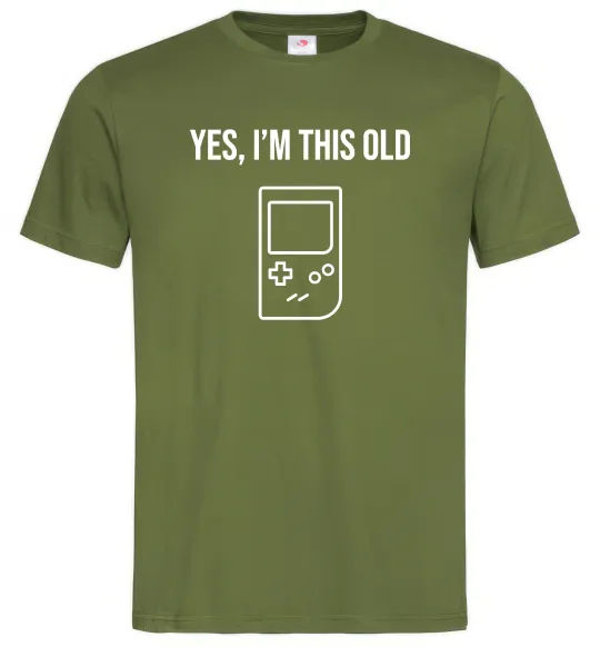 Чоловіча футболка I`m this old Tetris Оливковий фото