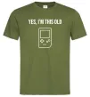Чоловіча футболка I`m this old Tetris Оливковий фото