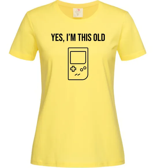 Жіноча футболка I`m this old Tetris Лимонний фото