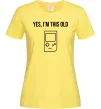 Жіноча футболка I`m this old Tetris Лимонний фото