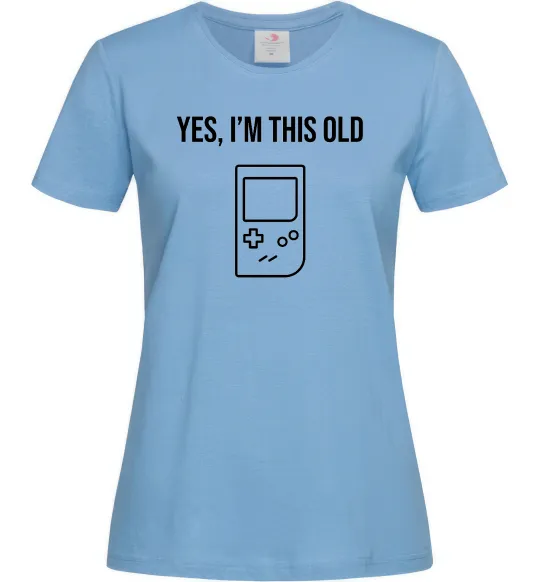 Жіноча футболка I`m this old Tetris Блакитний фото
