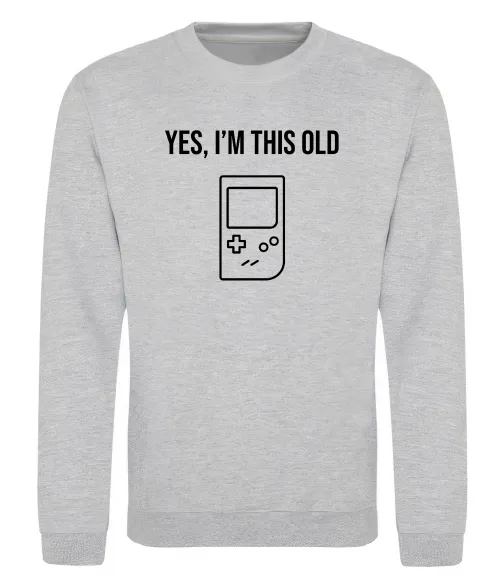 Світшот I`m this old Tetris Сірий меланж фото