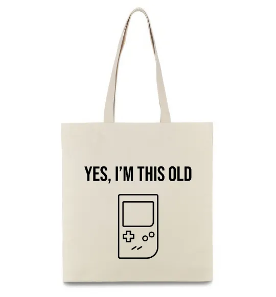 Еко-сумка I`m this old Tetris Бежевий фото