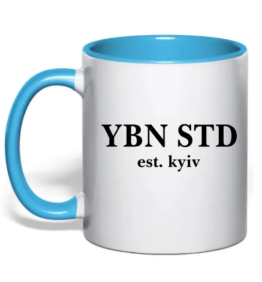 Чашка с цветной ручкой YBN STD Голубой фото