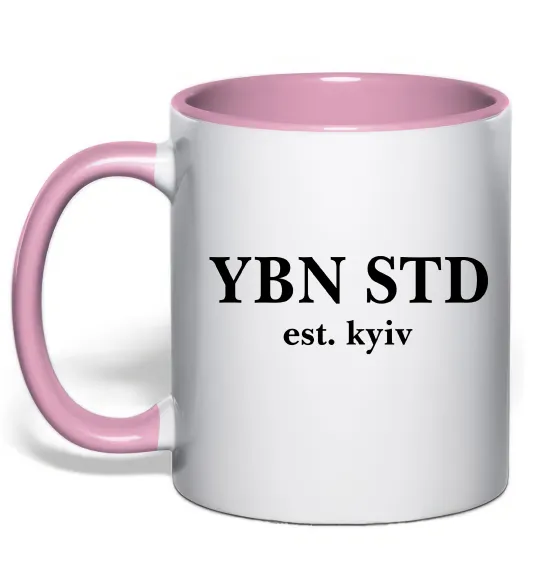 Чашка с цветной ручкой YBN STD Нежно розовый фото