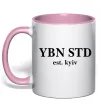 Чашка с цветной ручкой YBN STD Нежно розовый фото