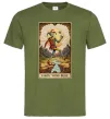 Чоловіча футболка Якось воно буде Таро карта Оливковий фото