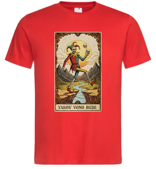 Чоловіча футболка Якось воно буде Таро карта Червоний фото