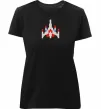 Жіноча преміум футболка Space Defender retro Чорний фото