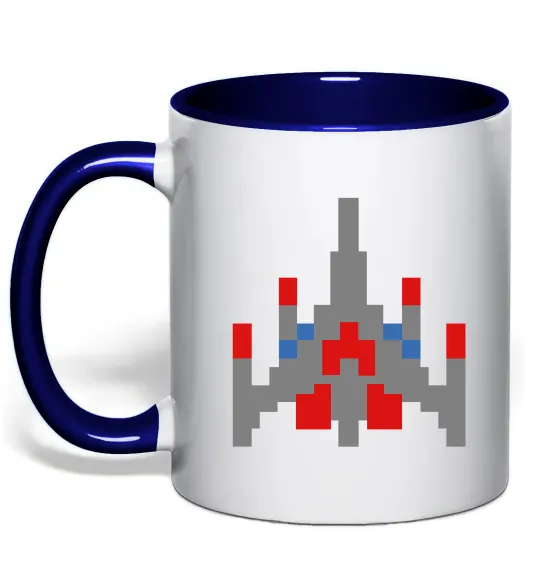 Чашка з кольоровою ручкою Space Defender retro Глибокий темно-синій фото