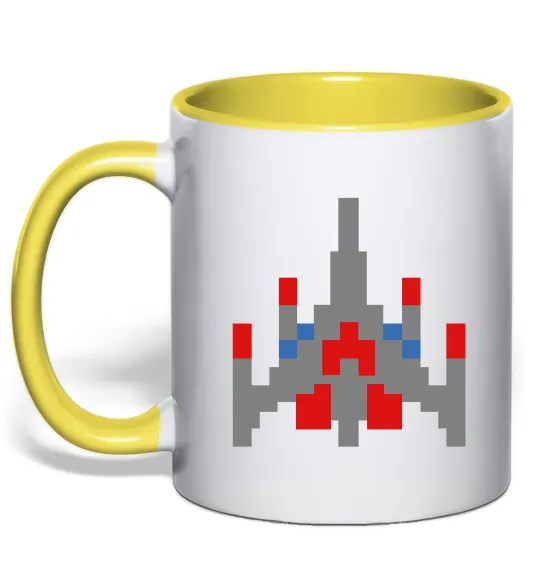 Чашка з кольоровою ручкою Space Defender retro Лимонний фото