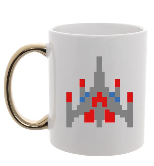 Чашка з кольоровою ручкою Space Defender retro Золото фото