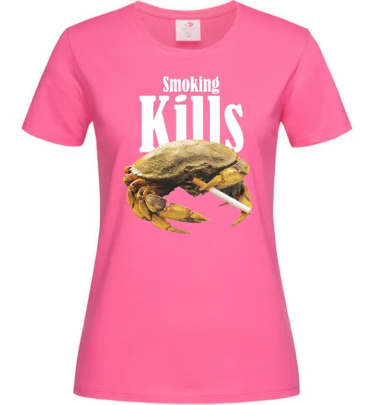Жіноча футболка Smoking Crab Яскраво-рожевий фото