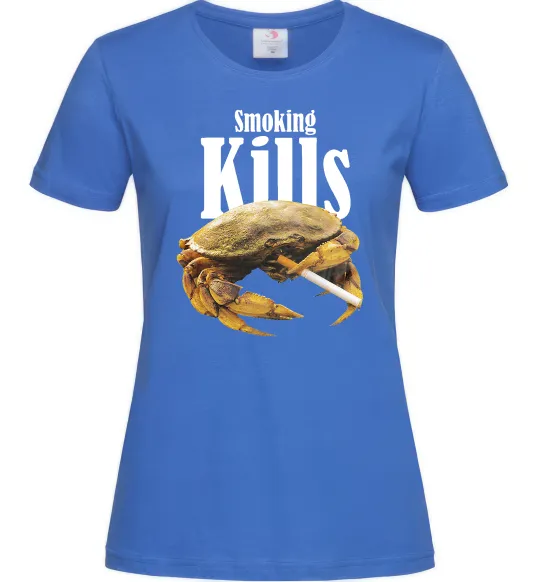 Жіноча футболка Smoking Crab Яскраво-синій фото