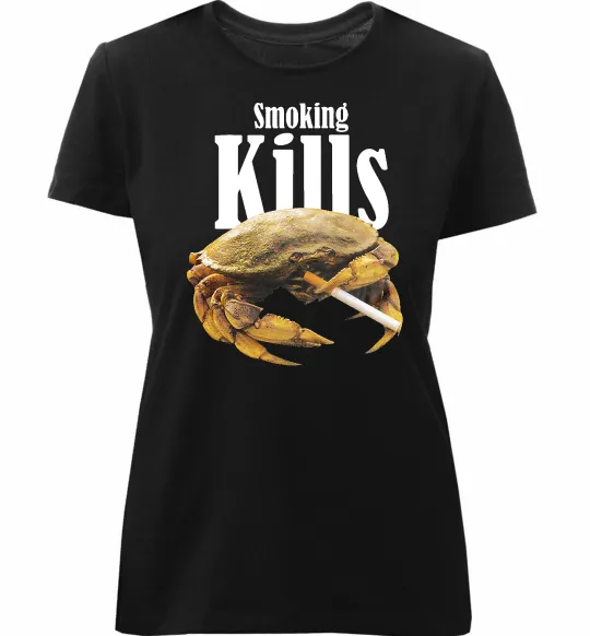 Жіноча преміум футболка Smoking Crab Чорний фото