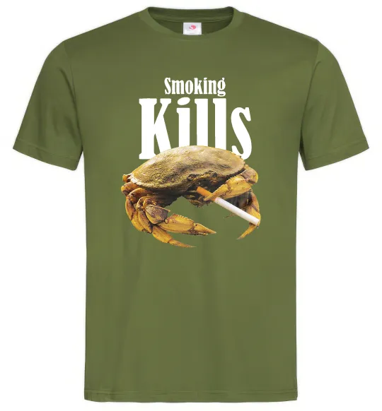 Чоловіча футболка Smoking Crab Оливковий фото