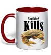 Чашка з кольоровою ручкою Smoking Crab Червоний фото