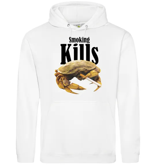 Чоловіча толстовка (худі) Smoking Crab Білий фото