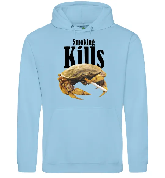 Чоловіча толстовка (худі) Smoking Crab Блакитний фото