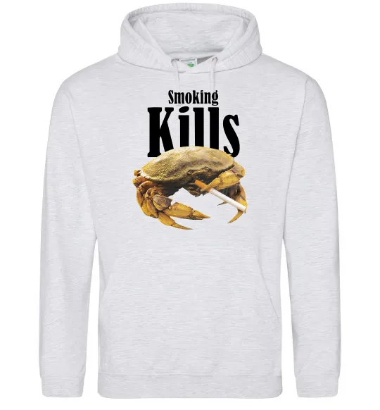 Жіноча толстовка (худі) Smoking Crab Сірий меланж фото