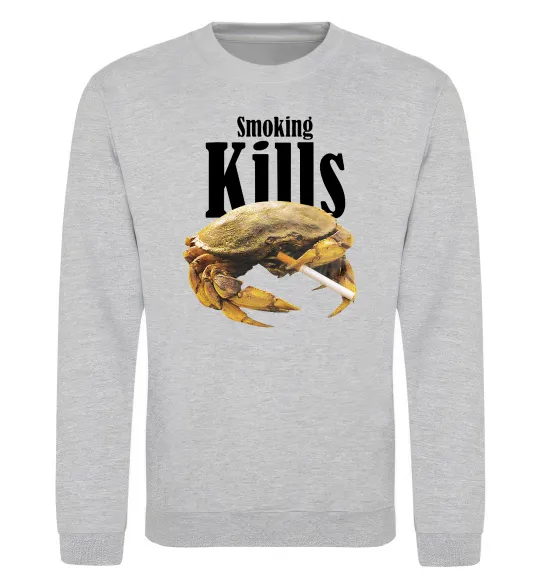 Світшот Smoking Crab Сірий меланж фото