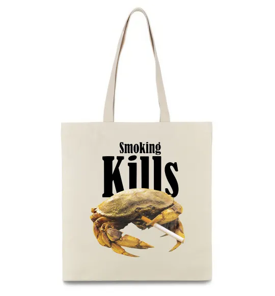 Еко-сумка Smoking Crab Бежевий фото