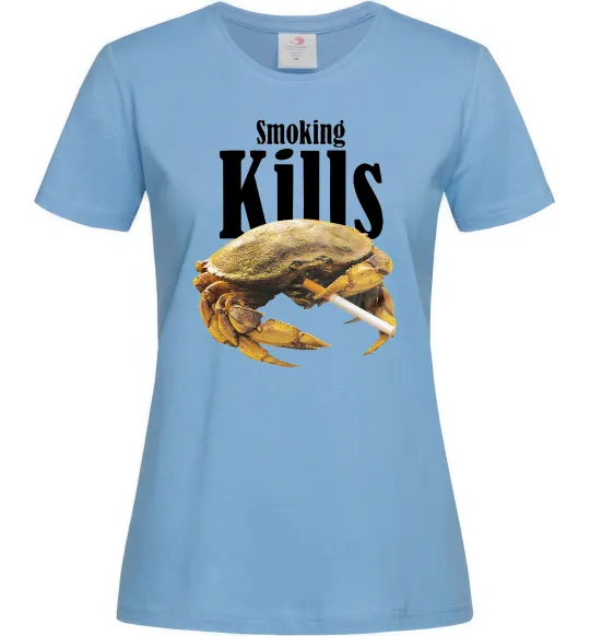 Жіноча футболка Smoking Crab Блакитний фото