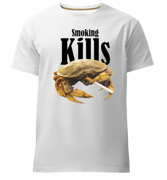 Чоловіча преміум футболка Smoking Crab Білий фото