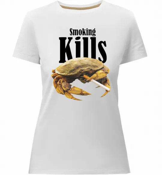 Жіноча преміум футболка Smoking Crab Білий фото