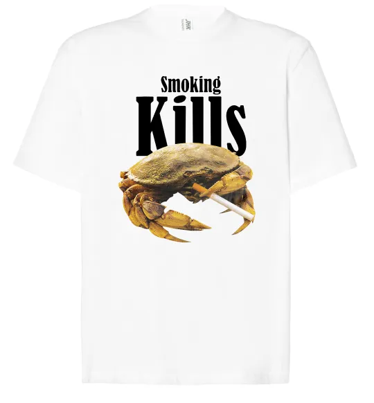 Футболка Оверсайз Smoking Crab Білий фото