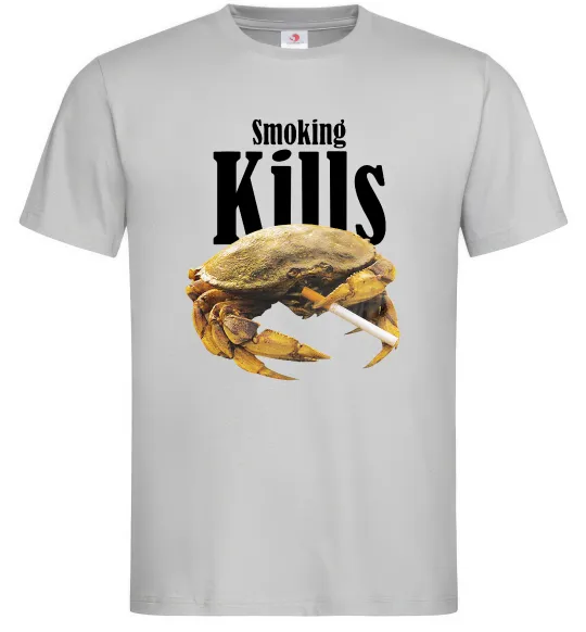 Чоловіча футболка Smoking Crab Сірий фото