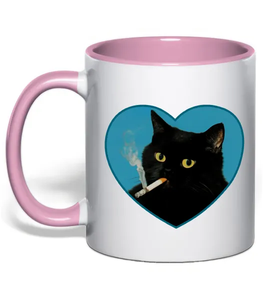 Чашка з кольоровою ручкою Bad Kitty Y2K Ніжно рожевий фото