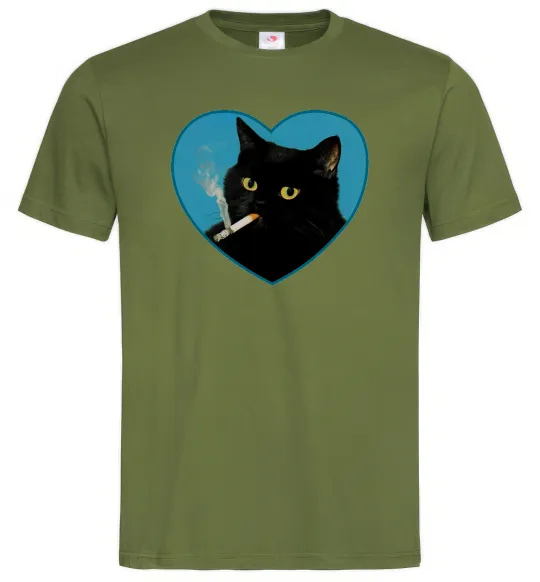 Мужская футболка Bad Kitty Y2K Оливковый фото