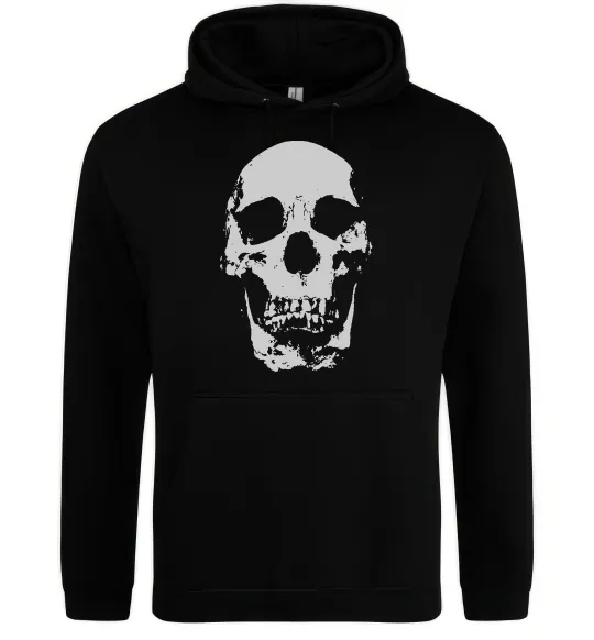Женская толстовка (худи) Old school skull Черный фото